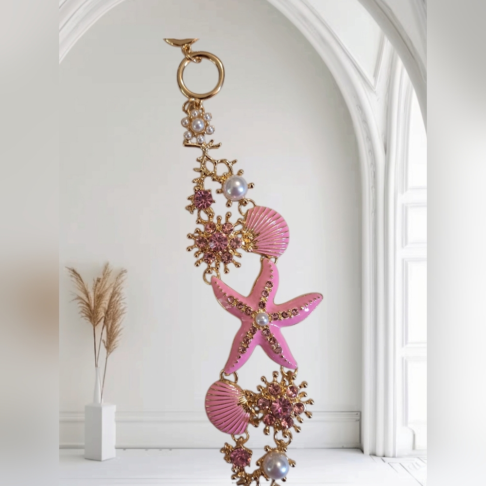 Starfish Bracelet with Gold and Pink Accents Fashion Jewelry  Ocean Theme
